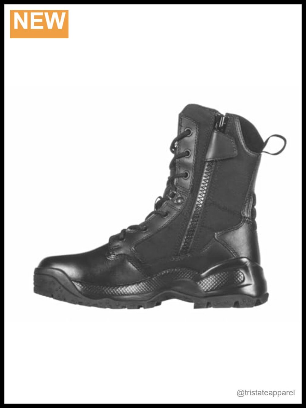 Waterproof Tactical Work Boots with Side Zipper, Ortholite Footbed